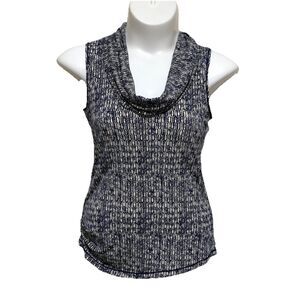 Max Studio Blouse Cowl Neck Womens Large Multi-Color One Side Ruched